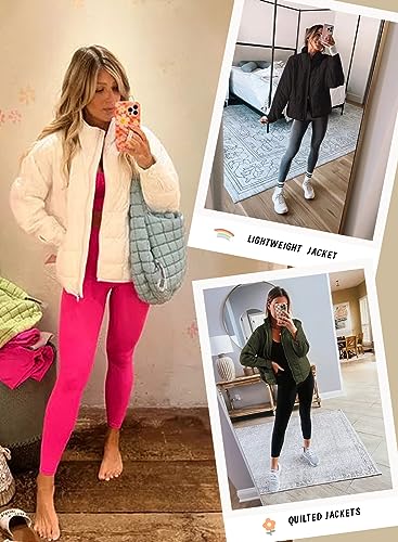 Peaceglad Women's Winter Lightweight Zipper Down Jacket Oversized Warm Long Sleeve Quilted Jackets Coats2