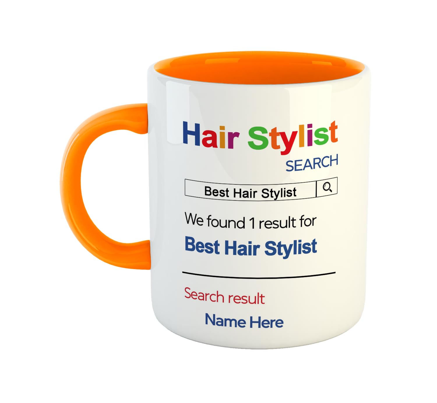ASHVAH Best Hair Stylist Personalized Ceramic Coffee Mug - Best Birthday, Anniversary Gift for Hair Stylist-Orange