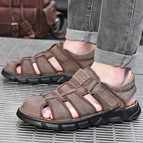 Fashion Men's Casual Sandals Stretch Lightweight Beach Men's Sandals Men's Shoes Flat Shoes(D,38 Code)2