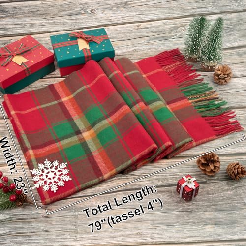 Image of Loritta Winter Scarf for Women, Long Plaid Shawl Wraps Scarves Gifts