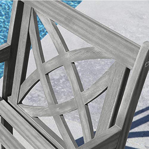 Renaissance Outdoor Patio Hand-Scraped Wood Garden Armchair #TOP3