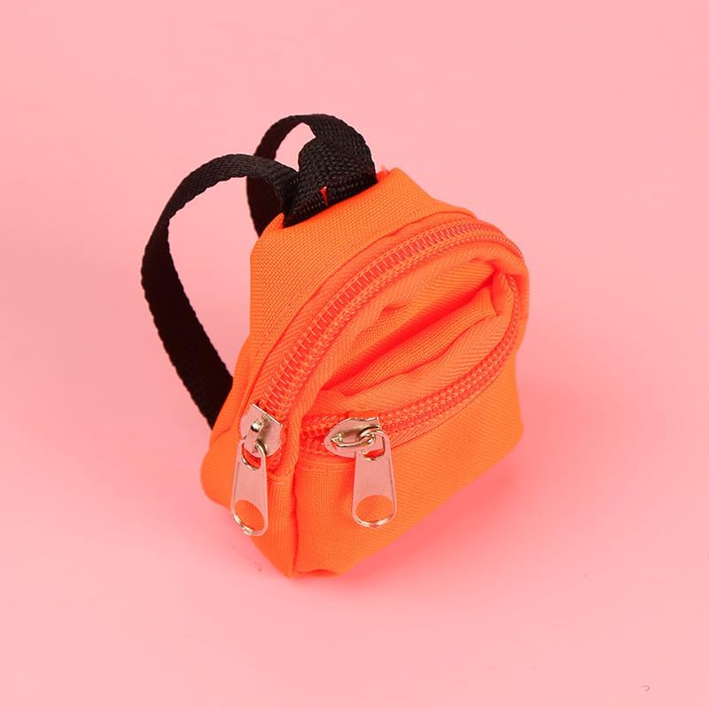 4 Pcs Mini Nylon Backpack Keychain Pouches - Casual Style, Hand Washable, No Print, No Edge Paint, with Zipper, Random Colors