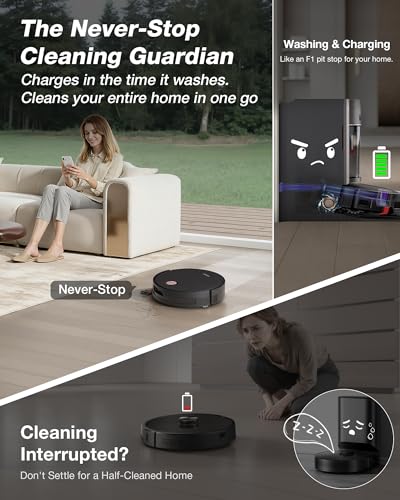 Image of Yeedi S20 Infinity Robot Vacuum&Mop with 19,500Pa Blast Suction, PowerBoost Charging, OZMO Roller 2.0 Self-Washing, Bagless OmniCyclone Station with Hot Mop Washing&Heat Drying, AIVI 3D Navigation