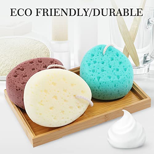 Kecuco 3 Pcs Bath Sponge For Women, Men, Teenager, Body Wash Sponges Loofah Body Scrubber thumb #1