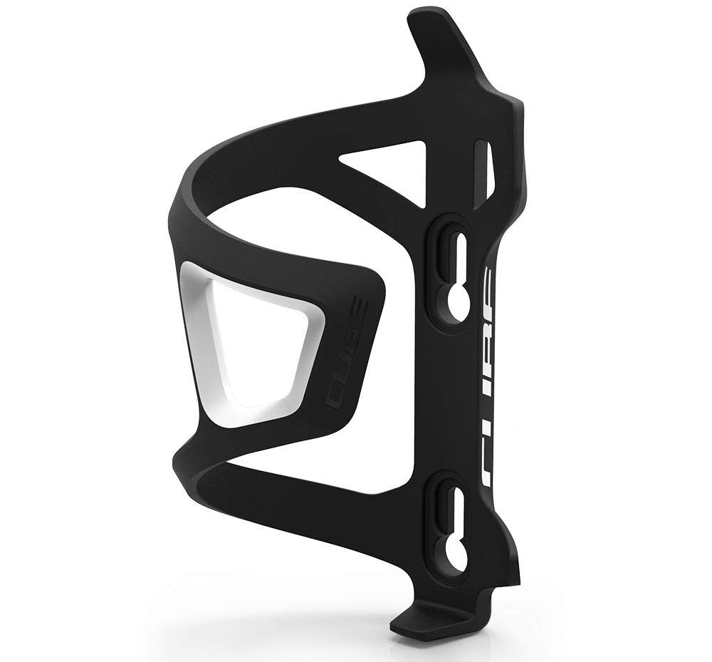 Cube HPP Side-Loading Cycling Bottle Cage - Black/White, Right Sided Loading/Bicycle Cycle Biking Bike Ride Mountain Road Water Drink Flask Bidon Lightweight Bracket Mount Holder Carrier HPA HPC HPP — image 1