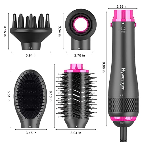Blow Dryer Brush, 4 In 1 Blowout Brush,Hair Dryer Brush And Volumizer,Negative Ion Detachable Hair Dryer Styler Hot Air Hair Dryer For Straightening Curling Drying Multifunctional Styling #TOP4