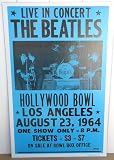 Vintage Beatles Concert Poster Hollywood Bowl LA 1964 14x22 inches