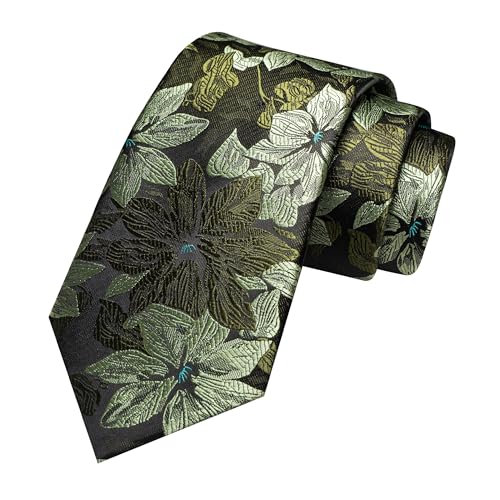 Image of JEMYGINS Mens Tie and Pocket Square,Lapel Pin,Cufflinks,Tie Clip Sets with Gift Box 5PCS