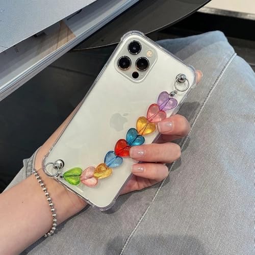 Étui de poignet iPhone 14 à bracelet cœur pour garder les mains libres