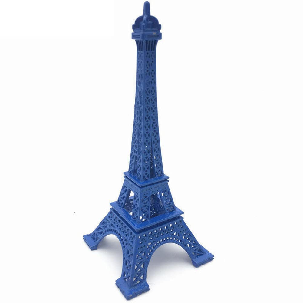 Aoli Blue Paris Eiffel Tower France Style Figurines Statue Landscrape Model Photo Props Sculpture (,13Cm)