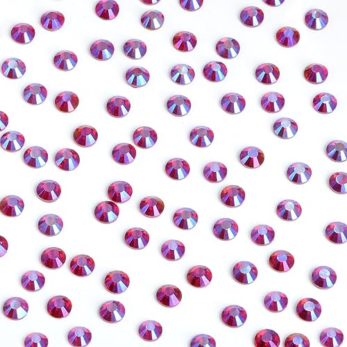 Image of Bymitel Hotfix Crystal Rhinestones Round Gems Iron on DIY Jewelry Making Flat Back for Crafts,Siam AB, 6.3mm(SS30 /288pcs)