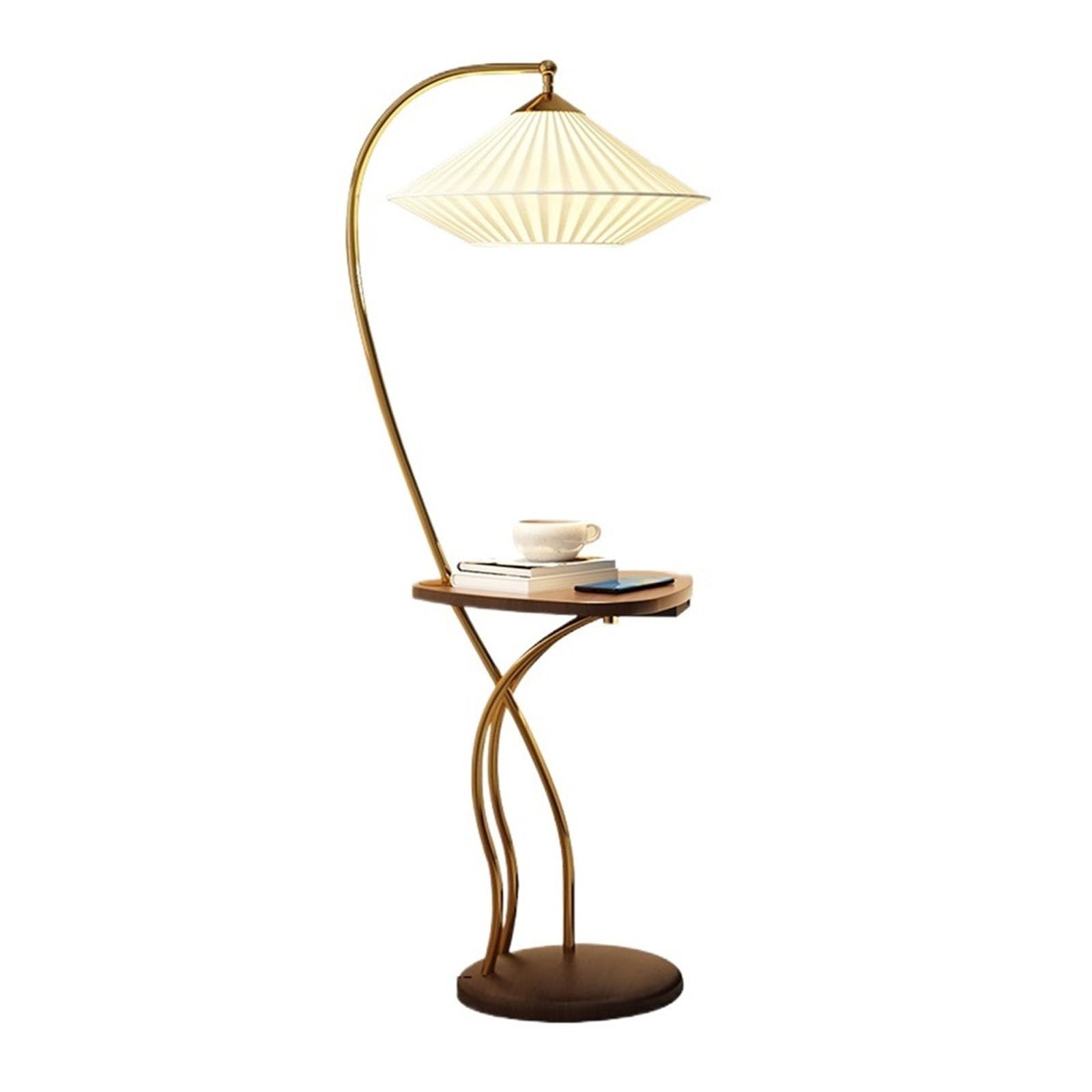 LJHFG63KUYT Standing Lamps Floor Lamp with USB Ports, 3-Color Temperature Table Lamps with Shelves Decorate