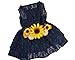 Sunflower Dog Dress, Navy Sunflower Wedding Dog Dress, Dog Flower Girl Dress, The Dorothy, Wedding Dog Dress, Dog Clothes (XX-Large (25-35 lbs))