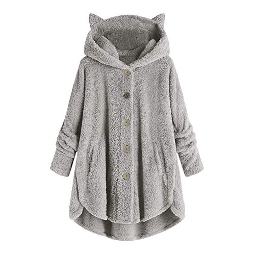 for Women Fall Winter Long Sleeve Cat Loose Fit Kawaii Warm Fuzzy Hooded Cardigan Hoodies Outfits Women 2025