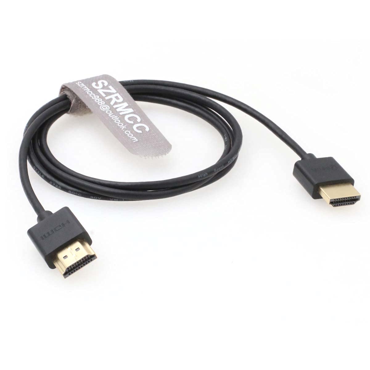 SZRMCC High Speed 4K 2.0 60P HDMI-Compliant Thin Soft Cable for Z Cam E2 Tablet Canon-Sony DSLR Camera ATOMOS Portkeys Monitor (30cm) - Image 3