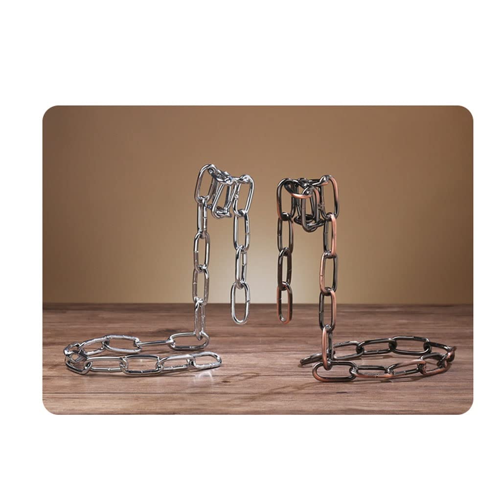 Estante Para Botellas De Vino Cadena de hierro bastidores de vino Suspensión de metal europeo Retro creativo Hecho a mano Hecho a mano Bar Soporte Soporte de pantalla Para Bar Sala De Estar(Bronzed)