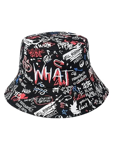 Image of Packable Reversible Printed Bucket Hat Unisex for Men Women Beach Fisherman Cap