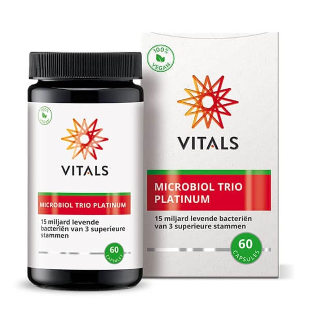 Vitals - Microbiol Trio Platinum 60 Kapseln. Probiotikum mit sehr hoher Dosis: 15 Milliarden lebende Bakterien von 3 bekannten Stämmen (Lactobacillus rhamnosus GG). Bakterien kommen lebend an.