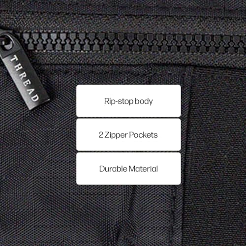 Image of Thread Wallets Pouch Wallet - Compact Zip Wallet with Clear ID Window, Coin & Card Pockets, and Key Stash - Lightweight Rip-Stop Travel Wallet for Men & Women (Black)