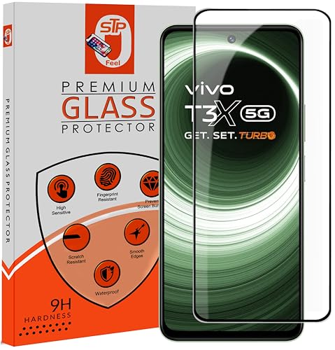 Image of Premium Tempered Glass Screen Protector Guard For Vivo T3X 5G 5G Cellphone (6.67 Inch,Pack Of 1)|Edge To Edge Coverage With Easy To Installation Kit
