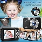 Digital Camera, Bofypoo FHD 1080P 44MP Kids Camera with 32GB Card, 16X Zoom Point and Shoot Digital Camera with Fill Light, Anti-Shake Compact Vlogging Camera for Teens Boys Girls (Black) - Image 3