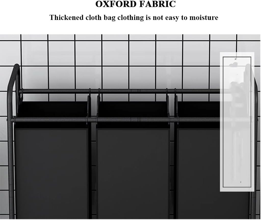 Laundry Sorter on 360 Rolling Swivel Wheels, Heavy Duty Oxford Cloth Laundry Hamper Storage Organizer, Shopping Supermarket Cart, Household Serving Trolley