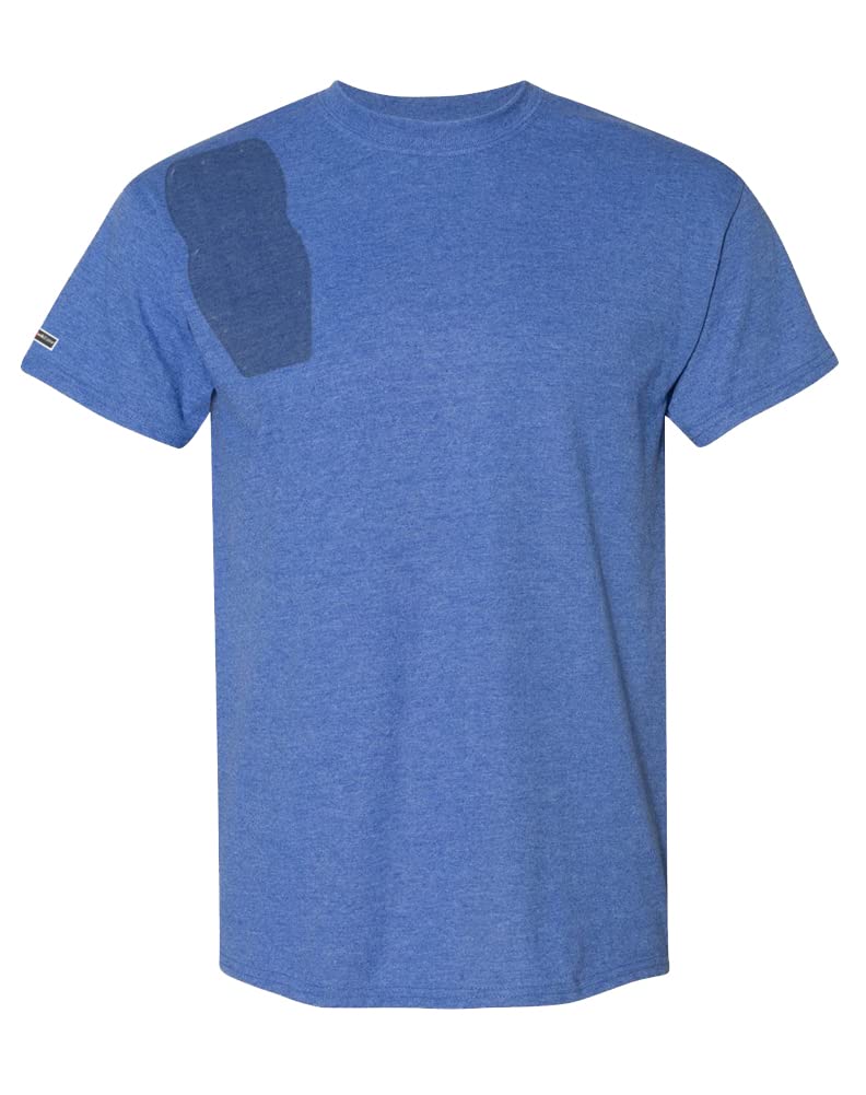 Mens Shooting Shirt, Short Sleeve, Royal Blue, Medium, Right Handed | Recoil Pad NOT Included