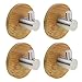 KEESIN Ganci Adesivi In Bambù e Acciaio Inox Ultra Forte 3m Gancio Asciugamano Ganci per Cucina Bagno Lavatory Closets(Single Hook-4pcs)