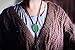 Moranse Bolo Tie With Emerald Blue And Black Stone Celtic Style Genuine and Cowhide Rope (Emerald)