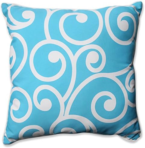 Pillow Perfect Outdoor/Indoor Best Floor Pillow, 25", Floral, Turquoise/Blue