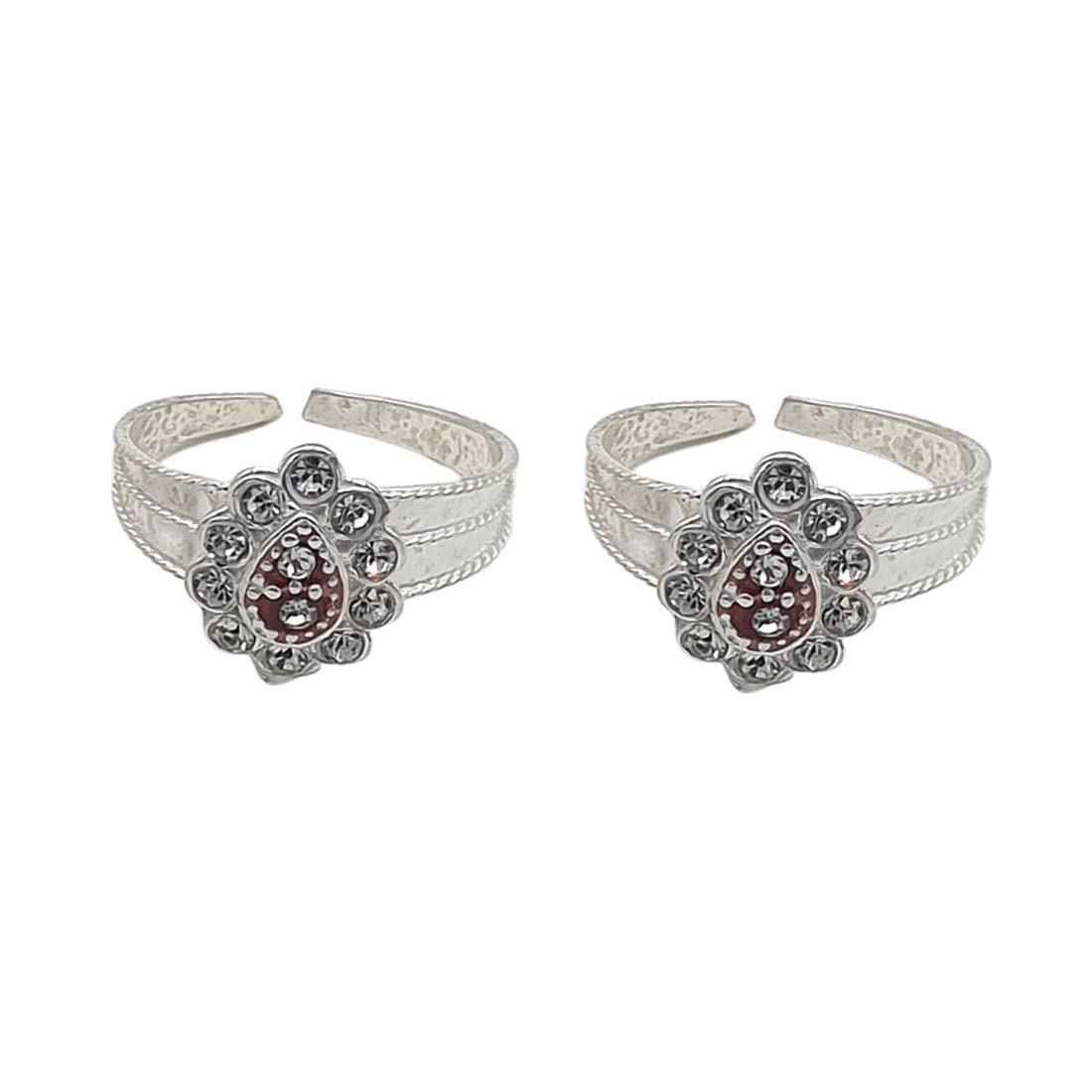 sahiba gems Silver Beautiful Comfortable And Simple Design Toe Ring | Beautiful Design | 2 Pieces Set-picture-12