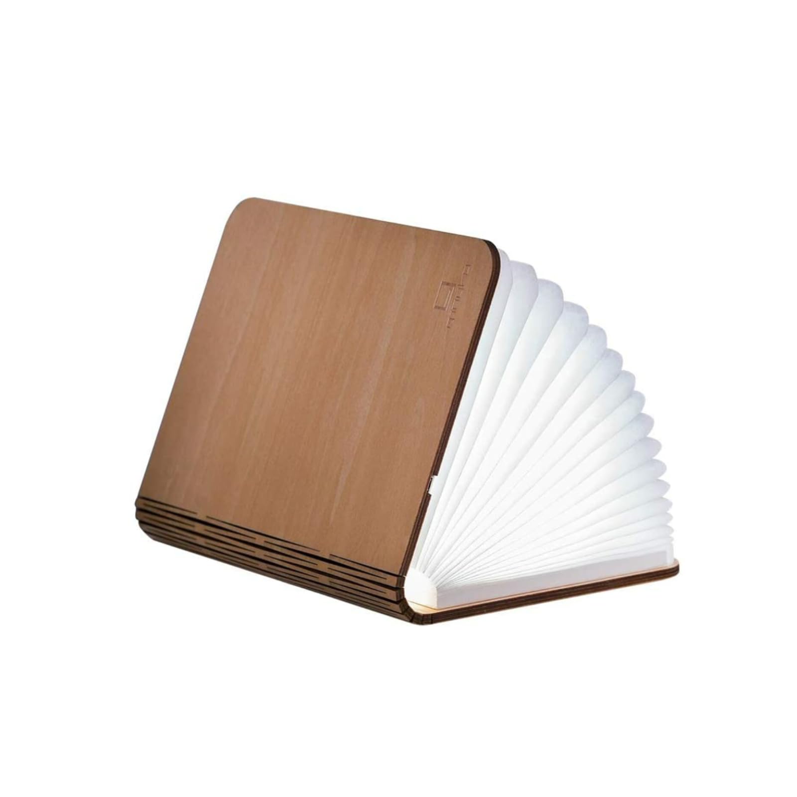 Gingko Smart Book Light – Large Foldable LED Lamp | Maple Wood Finish | Rechargeable, Magnetic Design | Ambient Decor for Bedroom, Office, Gifts