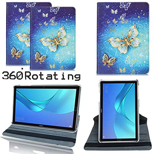 Huawei MediaPad M5 10.8M5 Pro 10.8 Funda, Ultra Delgada Ligera Piel Rotación Stand Cover para Huawei MediaPad M5 ProM5 10.8 pulgadas 2018 (no apto para M5 Lite 10.1) multicolor Mariposa dorada.