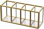 NIUBEE Acrylic Pen Holder 4 Compartments Clear Pencil Organizer for Countertop, Desk, Accessories Storage