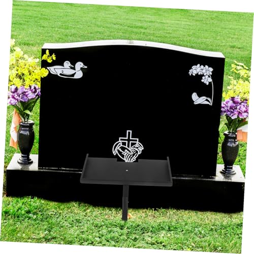 Support de marqueur funéraire imperméable en fer forgé durable pour plaque commémorative
