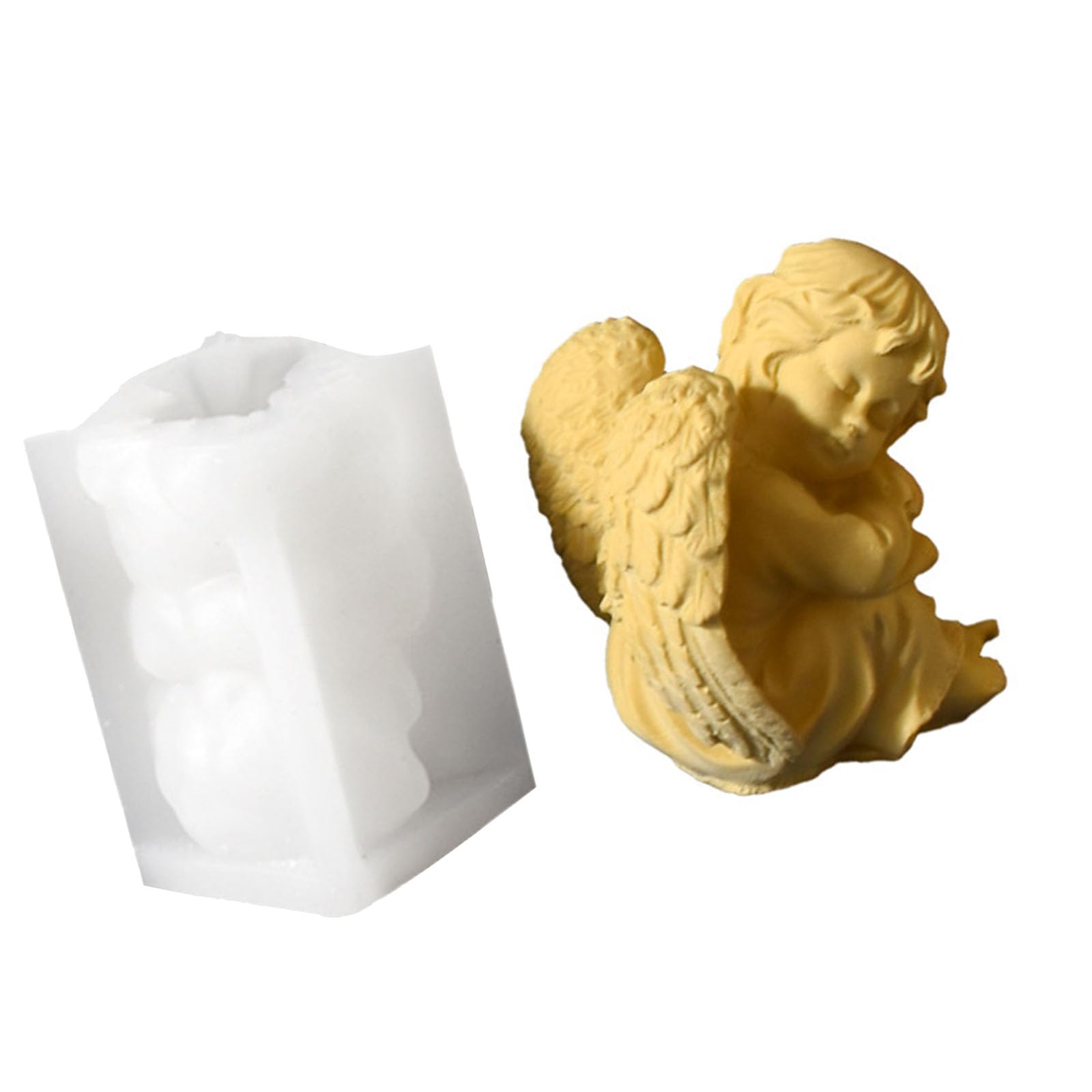Jazuaiao Detailed Cherubim Elastomer Flame Cast with Release for Creative Undertakings Silicone Patron Cherubim Cast