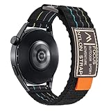 [SQHYWJ] 時計バンド 20mm 22mm ナイロンレザーウォッチストラップ20ミリ 22ミリ快適な 伸縮性ベルト無段階に調整交換ベルトスポーツループ軽量通気性交換用バンド ユニセックス（ブラック 22mm