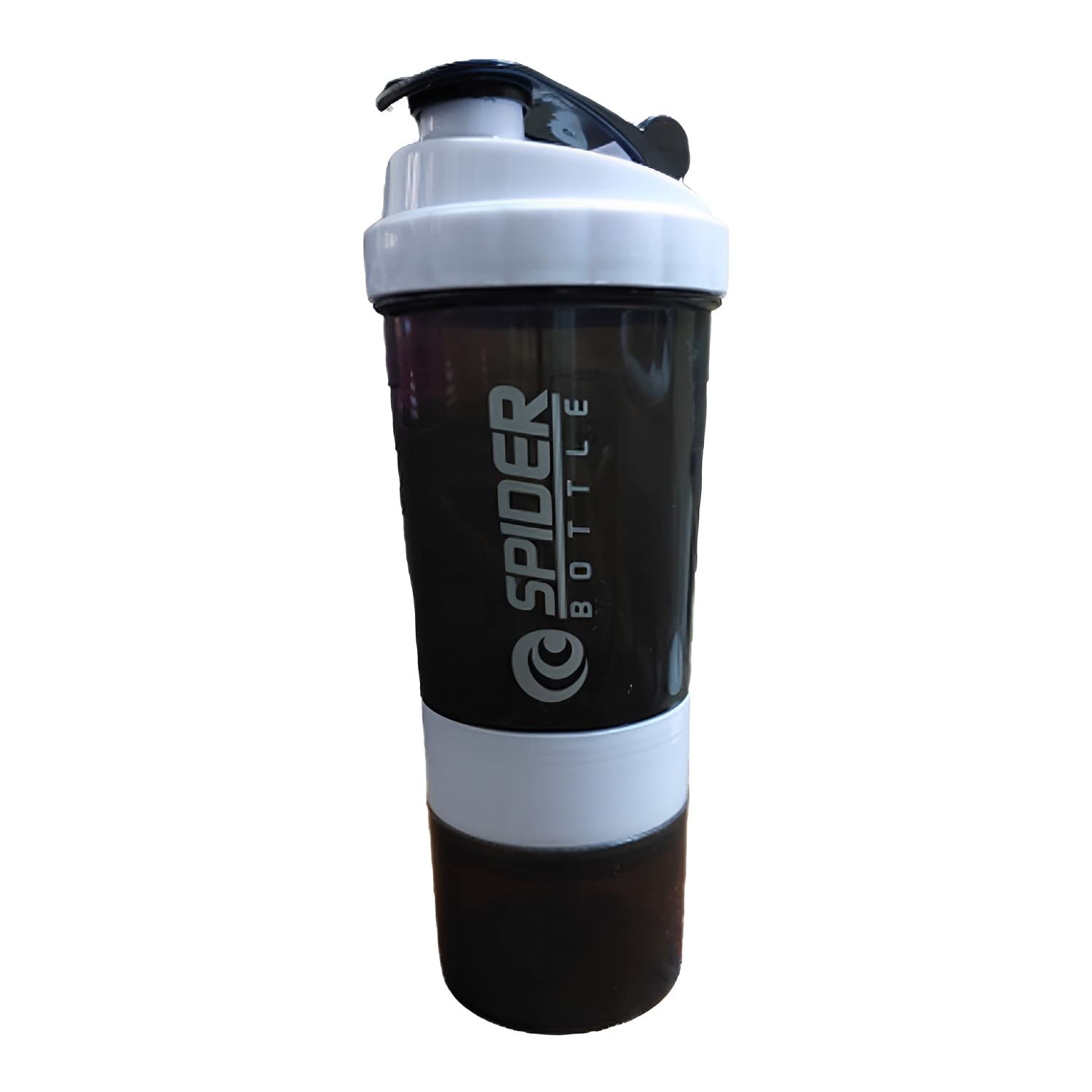 Spider Gym Sipper Bottle And Sports Protein Shaker Bottle For Men And Women Energy 500ml With 3 Storage Compartments Food Grade Environment Friendly 100% Bpa Free Leakproof Multicolor (Black)-image-7