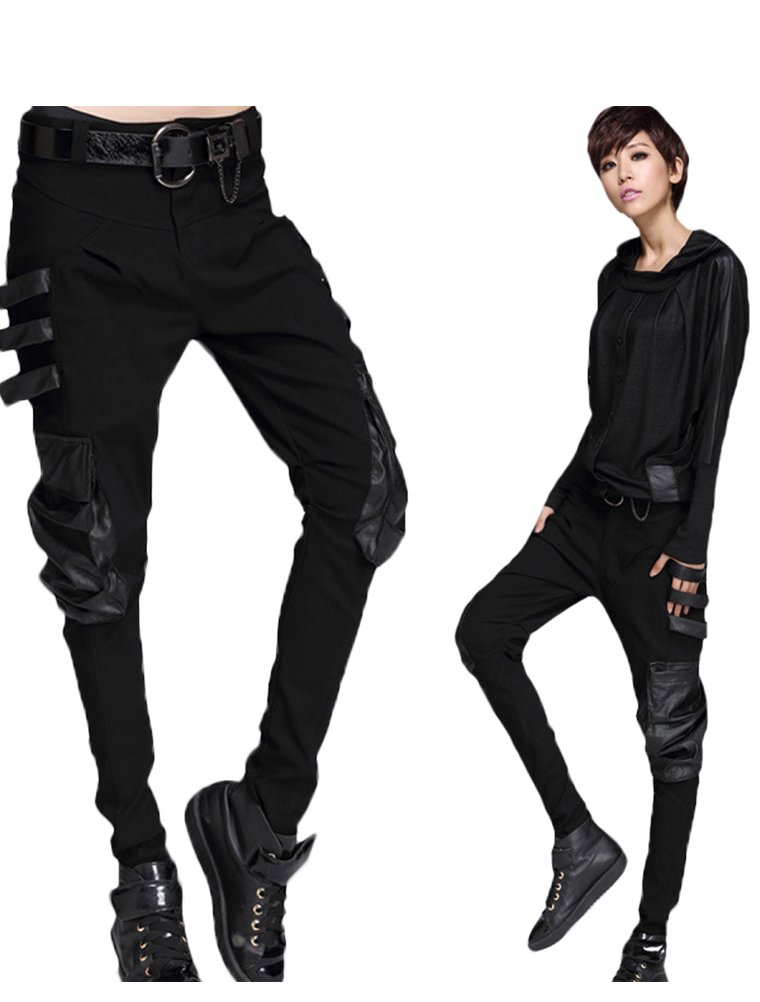 MinibeePernalized Punk Street Style Harem Pants Patchwork Zipper Pockets