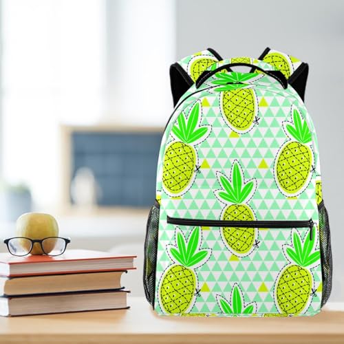 Sac à dos d'école motif ananas tropical multicolore 29x20x40cm pour ados - 5