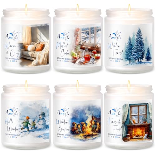 Winter Candle Set | 6 Pack Christmas Scented Candles for
