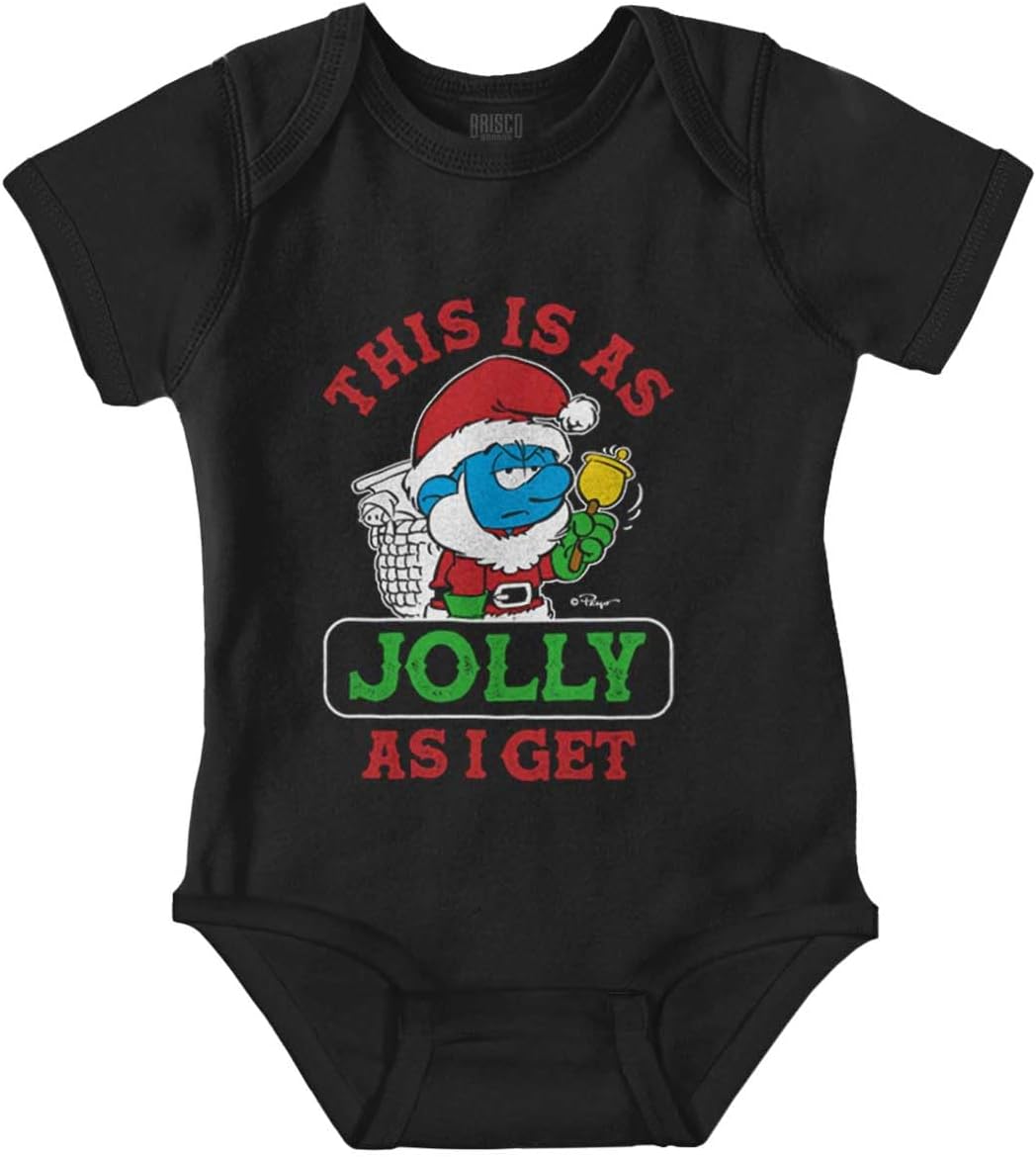 Brisco Brands Santa Grumpy Smurf Jolly Christmas Baby Romper Boys or Girls