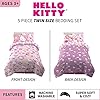 Franco Kids Bedding Super Soft Comforter and Sheet Set with Sham, 5 Piece Twin Size, Hello Kitty #2
