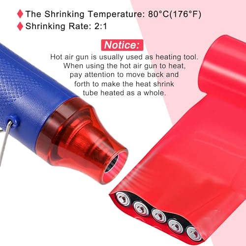 Gaine thermorétractable PVC 115 mm rouge pour assembler un pack batterie