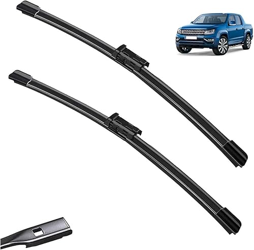 Escobillas de limpiaparabrisas delantero compatibles con VW Amarok 2013-2021 para parabrisas de automóvil, cepillos de lluvia de 24 pulgadas + 24