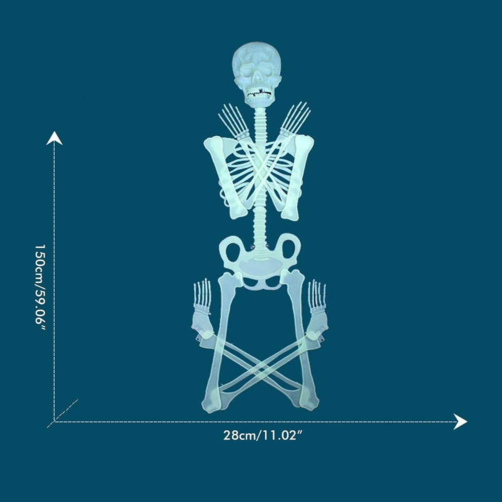 Esqueleto de Halloween, Cuerpo de Esqueleto de Halloween Que Brilla en la Oscuridad Cuerpo de Esqueleto de Halloween Aterrador para la Mejor decoración de Halloween Little Surprise