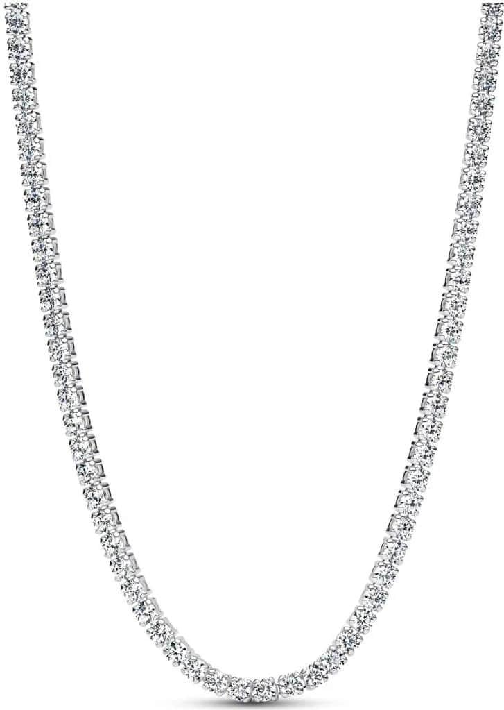 PANDORA Timeless 393806C01-40 Tennis Choker Necklace Sterling Silver with Zirconia Size 40 cm, 40 cm, Sterling Silver, Cubic Zirconia