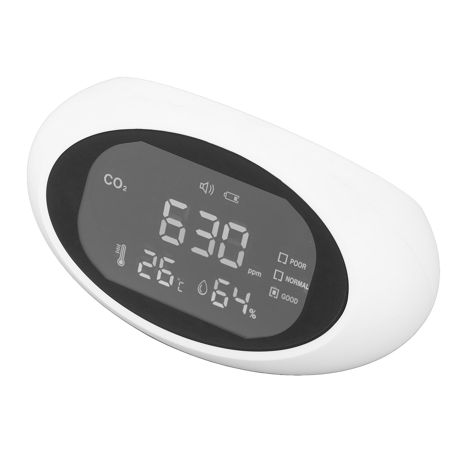Detektor CO2 Wyświetlacz LCD ładowany dla higrometru na zewnątrz z termometrem z termometrem