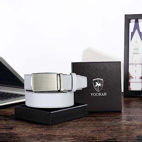 Belt Men Ratchet Belt Dress with 1 3/8" Genuine Leather, Jeans Belt with Click Sliding Buckle，Adjustable Trim to Fit3