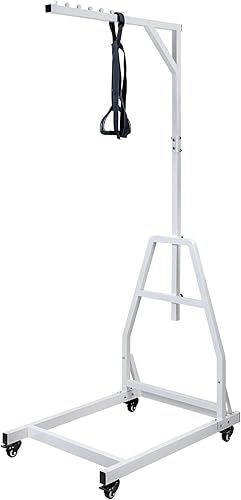 Barra de trapecio para movilidad de cama, barra de asistencia de dominadas resistente con soporte de suelo, barra trapecio ajustable de altura de 5